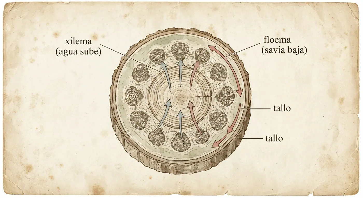 El floema y el xilema